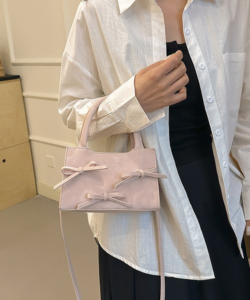 LAFFMO（ラフモ）の「3way リボンショルダーバッグ（ショルダーバッグ・レディース・ブラック/オフホワイト/ピンク/モカ・F）」の15枚目の写真