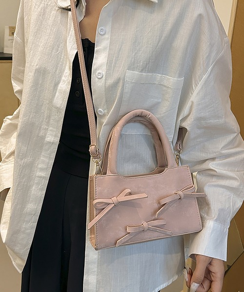 LAFFMO（ラフモ）の「3way リボンショルダーバッグ（ショルダーバッグ・レディース・ブラック/オフホワイト/ピンク/モカ・F）」の14枚目の写真