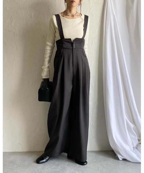 新品タグ付き♡PLUS OTO.HA フリルキャミ　サロペット　オールインワン 楽天市場】【限定！40%OFFクーポンで4499円】SC-Lサイズ [低身長