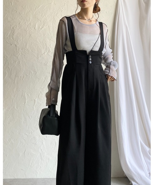 マチャット 2way サロペットサスペンダー付き ハイウエスト フリー マチャット 2way サロペットサスペンダー付き ハイウエスト