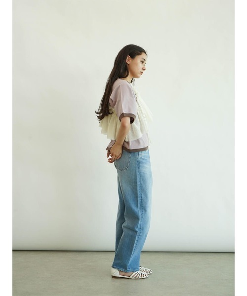 FIKA.(フィーカ)の「Multi ruffle cape(その他トップス・レディース・ブラック/オフホワイト・FREE)」の4枚目の写真