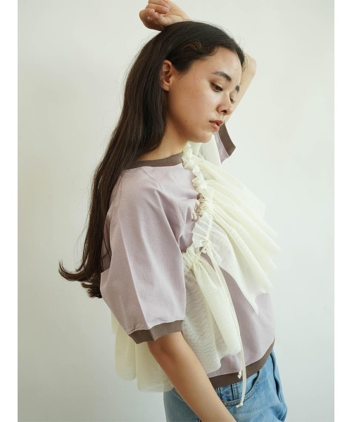 FIKA.(フィーカ)の「Multi ruffle cape(その他トップス・レディース・ブラック/オフホワイト・FREE)」の14枚目の写真