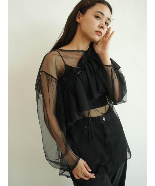FIKA.(フィーカ)の「Multi ruffle cape(その他トップス・レディース・ブラック/オフホワイト・FREE)」の18枚目の写真