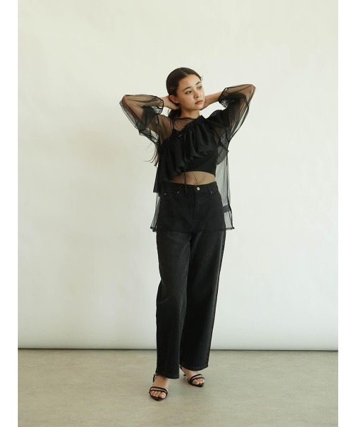 FIKA.(フィーカ)の「Multi ruffle cape(その他トップス・レディース・ブラック/オフホワイト・FREE)」の21枚目の写真