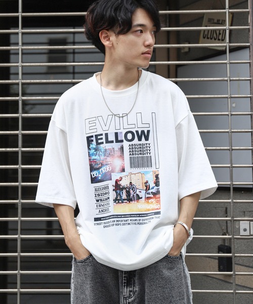 ZIP FIVE（ジップファイブ）の「【ZIP FIVE】 90s クラシカル ストリート グラフィック 半袖 Tシャツ（Tシャツ/カットソー・メンズ・ホワイト/ブラック系/ブラック/ホワイト系・MEDIUM/LARGE/X-LARGE）」の3枚目の写真