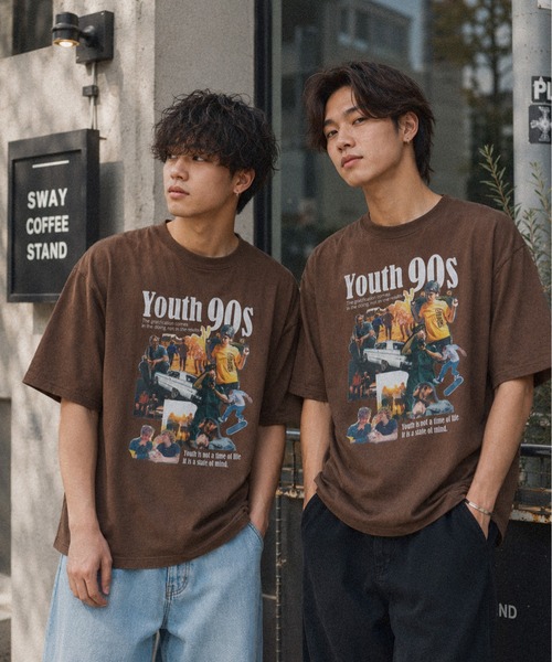 ZIP FIVE(ジップファイブ)の「【ZIP FIVE】 90s クラシカル ストリート グラフィック 半袖 Tシャツ(Tシャツ/カットソー・メンズ・ホワイト/ブラック系/ブラック/ホワイト系/ホワイト系1/ブラウン・MEDIUM/LARGE/X-LARGE)」の6枚目の写真