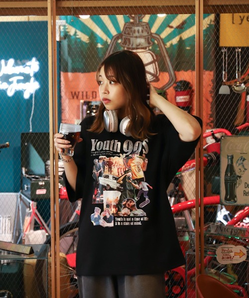 ZIP FIVE（ジップファイブ）の「【ZIP FIVE】 90s クラシカル ストリート グラフィック 半袖 Tシャツ（Tシャツ/カットソー・メンズ・ホワイト/ブラック系/ブラック/ホワイト系・MEDIUM/LARGE/X-LARGE）」の13枚目の写真