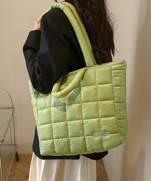 STYLEBLOCK（スタイルブロック）の「ソフトキルティングトートバッグ（トートバッグ・レディース・カーキ/グリーン/ブラック/ホワイト・FREE）」の19枚目の写真