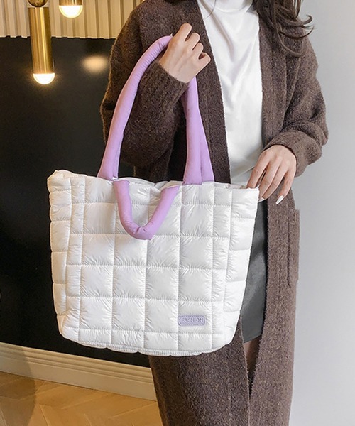 STYLEBLOCK（スタイルブロック）の「ソフトキルティングトートバッグ（トートバッグ・レディース・カーキ/グリーン/ブラック/ホワイト・FREE）」の16枚目の写真