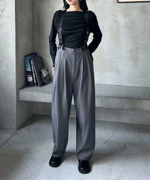 feepur（フェピュール）の「ギャザーボートネックシアーロンTee（Tシャツ/カットソー・レディース・ブラック/グレー/オフホワイト・MEDIUM）」の10枚目の写真