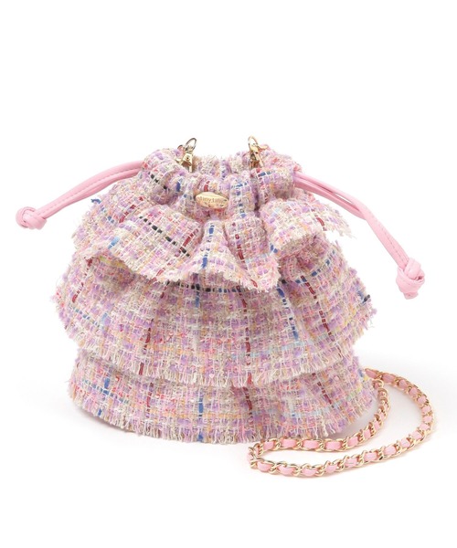 tiny tiny（ティニーティニー）の「アソートフリルチェーンショルダーバッグ[tiny tiny(ティニーティニー)]（ショルダーバッグ・レディース・ブラウン/ピンク/ブラック/アイボリー・0）」の4枚目の写真
