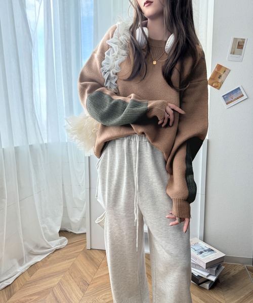 Java(ジャバ)の「《Java ジャバコラボ》上品な大人の古着テイスト。エルボ―パッチ オーバーサイズ ニットプルオーバー(ニット/セーター・レディース・グレー/グレイッシュブルー/アイボリー/モカ/ネイビー・LARGE/MEDIUM/SMALL/X-LARGE)」の10枚目の写真