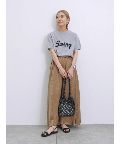 Samansa Mos2 blue（サマンサモスモスブルー）の「メタリックサテンスカート（スカート・レディース・シルバー/ブルー/ブロンズ・F）」の22枚目の写真