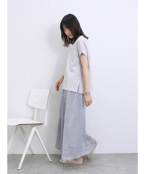 Samansa Mos2 blue（サマンサモスモスブルー）の「メタリックサテンスカート（スカート・レディース・シルバー/ブルー/ブロンズ・F）」の19枚目の写真