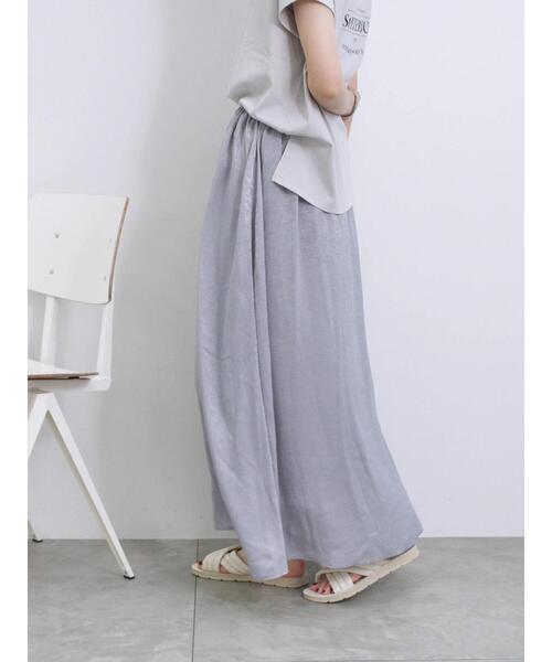 Samansa Mos2 blue（サマンサモスモスブルー）の「メタリックサテンスカート（スカート・レディース・シルバー/ブルー/ブロンズ・F）」の18枚目の写真