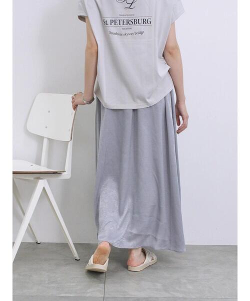 Samansa Mos2 blue（サマンサモスモスブルー）の「メタリックサテンスカート（スカート・レディース・シルバー/ブルー/ブロンズ・F）」の16枚目の写真