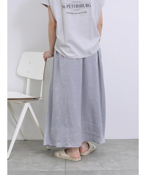 Samansa Mos2 blue（サマンサモスモスブルー）の「メタリックサテンスカート（スカート・レディース・シルバー/ブルー/ブロンズ・F）」の15枚目の写真