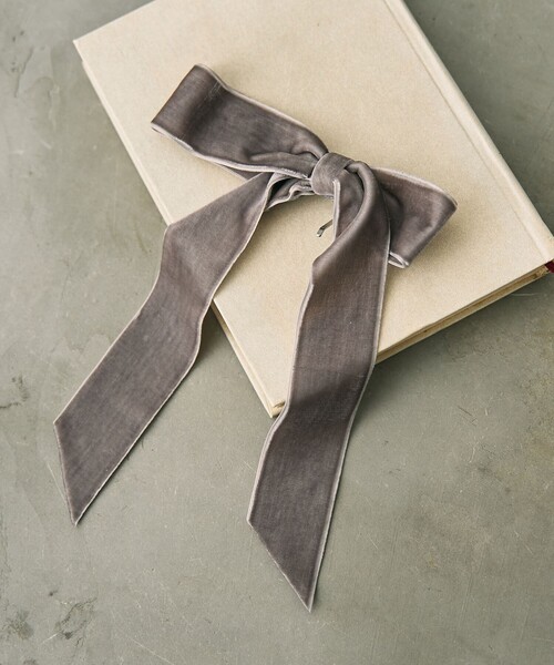 coen（コーエン）の「ベロアリボンヘアカフ（ヘアゴム・レディース・ブラック/グレー・FREE）」の6枚目の写真