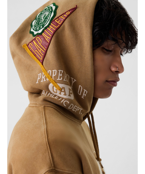 【そう】 GAPロゴ ボアパーカー 茶色 ブラウン ♥️ GAP パーカー GAPロゴ ボアパーカー メンズ レディース
