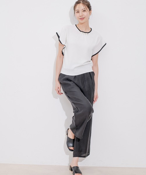 Jayro(ジャイロ)の「エステルスラブリラックスパンツ(その他パンツ・レディース・ブラック/グレー系その他/キャメル・FREE)」の16枚目の写真