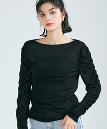 【WEB限定セール】シアー袖シャーリングトップス