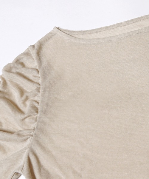 coca（coca）（コカ）の「【WEB限定セール】シアー袖シャーリングトップス（Tシャツ/カットソー・レディース・ライトベージュ/ブラック・S/M/L）」の8枚目の写真