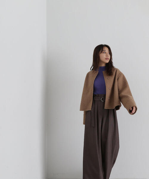 【セール】◇ノーカラーウェーブシャギーブルゾン（ブルゾン）｜NATURAL BEAUTY BASIC（ナチュラルビューティーベーシック）