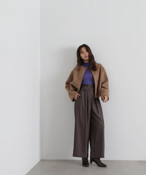 【セール】◇ノーカラーウェーブシャギーブルゾン（ブルゾン）｜NATURAL BEAUTY BASIC（ナチュラルビューティーベーシック）