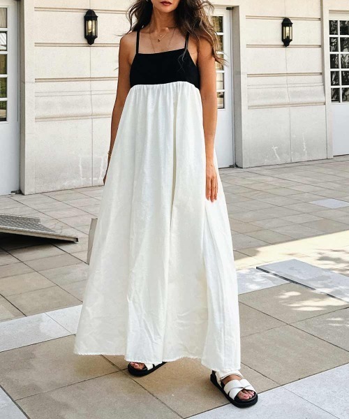 バイカラーロングドレス（ドレス）｜esutoreja（エストレジャ）