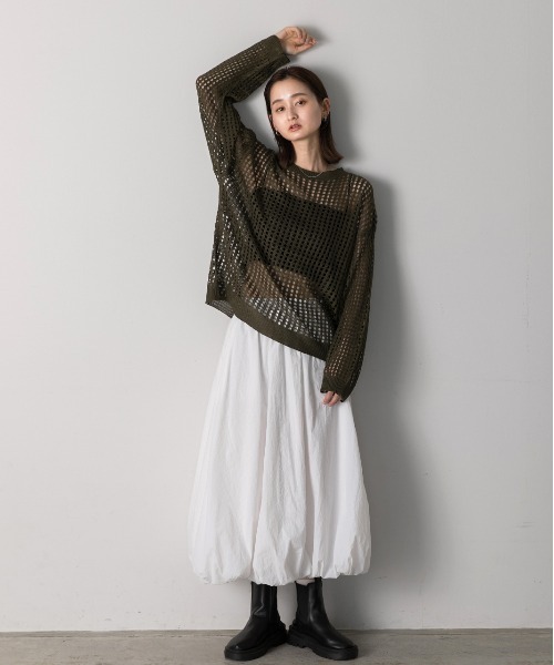 ad thie（アドティエ）の「バルーン ボリューム ロングスカート（スカート・レディース・オフホワイト/ベージュ/ブラック・FREE）」の8枚目の写真