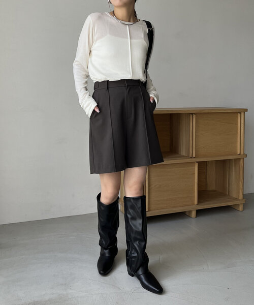 CAPRICIEUX LE'MAGE（カプリシューレマージュ）の「ウール混ニットロンT（ニット/セーター・レディース・グレー/オフホワイト/ベージュ/ブラック・FREE）」の7枚目の写真