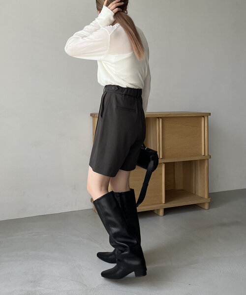 CAPRICIEUX LE'MAGE（カプリシューレマージュ）の「ウール混ニットロンT（ニット/セーター・レディース・グレー/オフホワイト/ベージュ/ブラック・FREE）」の8枚目の写真