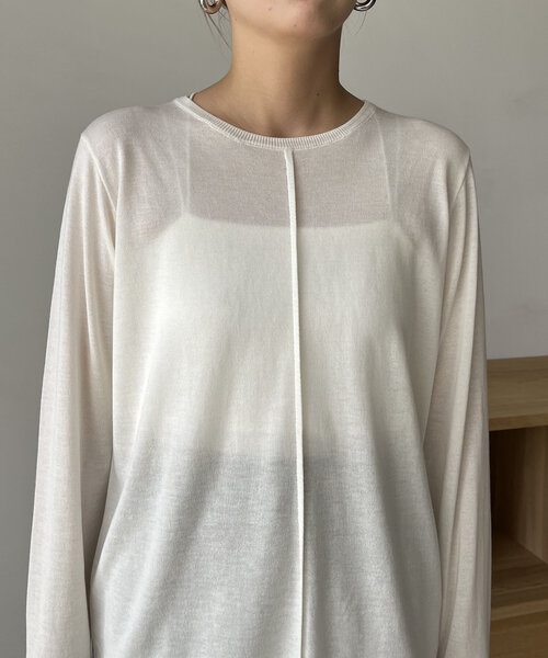 CAPRICIEUX LE'MAGE（カプリシューレマージュ）の「ウール混ニットロンT（ニット/セーター・レディース・グレー/オフホワイト/ベージュ/ブラック・FREE）」の16枚目の写真