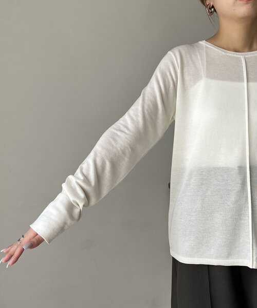 CAPRICIEUX LE'MAGE（カプリシューレマージュ）の「ウール混ニットロンT（ニット/セーター・レディース・グレー/オフホワイト/ベージュ/ブラック・FREE）」の17枚目の写真