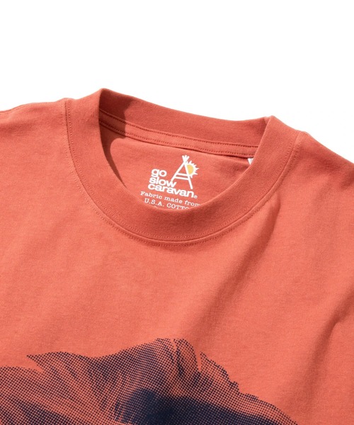 go slow caravan（ゴースローキャラバン）の「USA/C テリア犬BIG６分袖TEE（Tシャツ/カットソー・メンズ・ホワイト/ブルー/サーモンピンク・X-LARGE/LARGE/MEDIUM）」の4枚目の写真