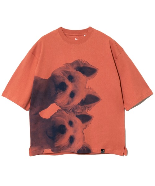 go slow caravan（ゴースローキャラバン）の「USA/C テリア犬BIG６分袖TEE（Tシャツ/カットソー・メンズ・ホワイト/ブルー/サーモンピンク・X-LARGE/LARGE/MEDIUM）」の9枚目の写真