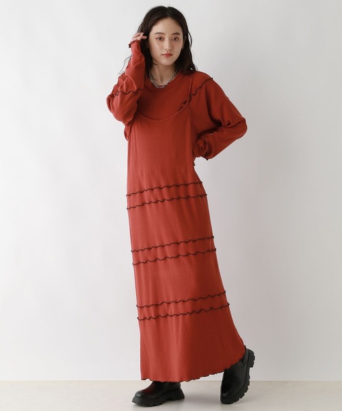 RAGEBLUE(レイジブルー)の「マルチWAY/ウェーブメロウキャミワンピース/セットアイテム(ワンピース・レディース・ブラック/レッド・FREE)」の15枚目の写真