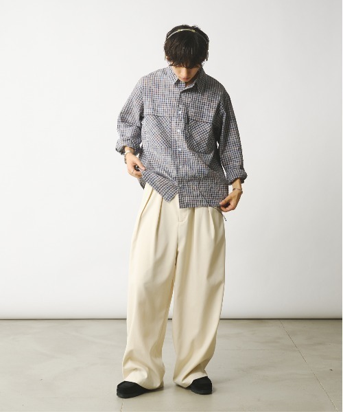 Adoon plain（アドーンプレーン）の「シアサッカーチェックロング