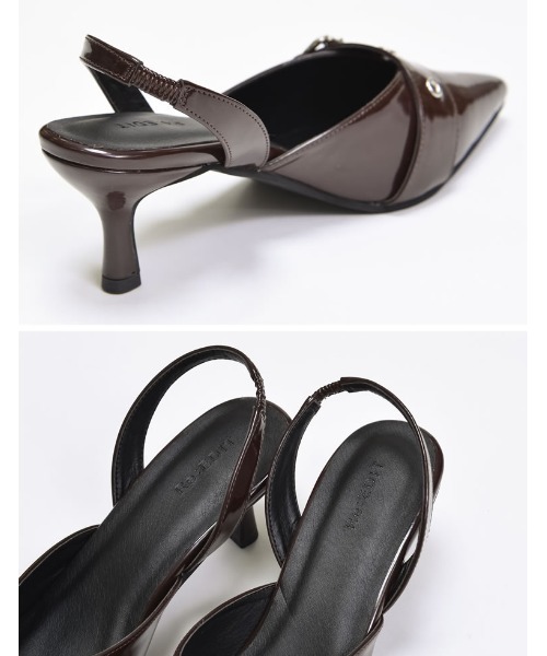 Re:EDIT（リエディ）の「[2024AW SHOES COLLECTION][大きいサイズ有]太ベルトデザインポインテッドトゥミュール（パンプス・レディース・ブラック/ダークブラウン/レッド系その他・SMALL/MEDIUM/LARGE/X-LARGE）」の8枚目の写真