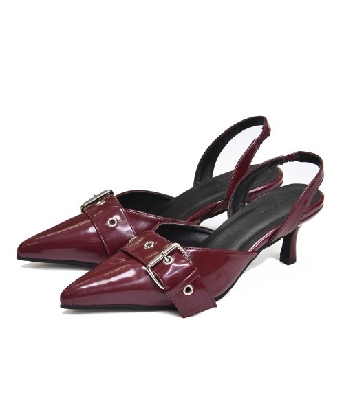 Re:EDIT（リエディ）の「[2024AW SHOES COLLECTION][大きいサイズ有]太ベルトデザインポインテッドトゥミュール（パンプス・レディース・ブラック/ダークブラウン/レッド系その他・SMALL/MEDIUM/LARGE/X-LARGE）」の10枚目の写真