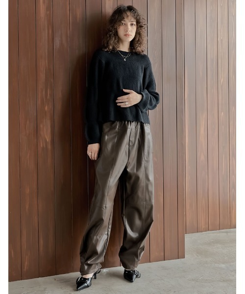 Re:EDIT（リエディ）の「[2024AW SHOES COLLECTION][大きいサイズ有]太ベルトデザインポインテッドトゥミュール（パンプス・レディース・ブラック/ダークブラウン/レッド系その他・SMALL/MEDIUM/LARGE/X-LARGE）」の19枚目の写真