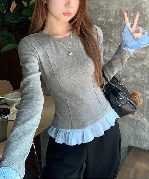 フリルヘムトップス（Tシャツ/カットソー）｜AMAJI（アマジ）