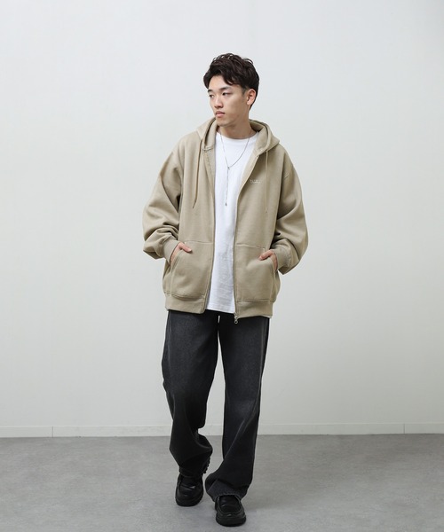 gold / ジップパーカー/M/コットン/CML/GL14558 YALE】 ワンポイント カレッジロゴ 刺繍 長袖 ジップパーカー / ダブル