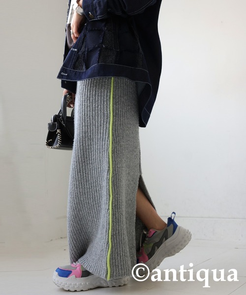 antiqua(アンティカ)の「配色ラインニットスカート(スカート・レディース・グレー/ブラック・ONESIZE)」の16枚目の写真