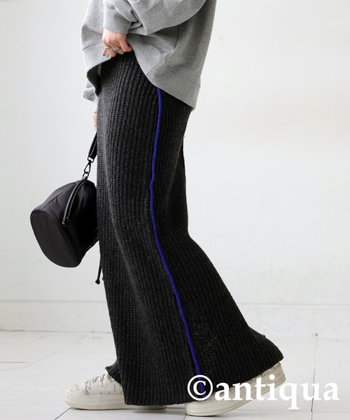 antiqua(アンティカ)の「配色ラインニットスカート(スカート・レディース・グレー/ブラック・ONESIZE)」の21枚目の写真