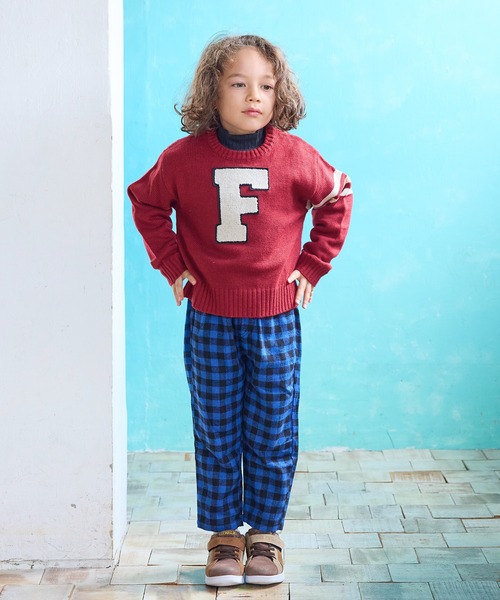 Life Support Products(ライフサポートプロダクツ)の「レタードニット(ニット/セーター・キッズ・オフホワイト/レッド/ブラウン/ベージュ/ネイビー・110/100/95/90/80/150/140/130/120)」の6枚目の写真