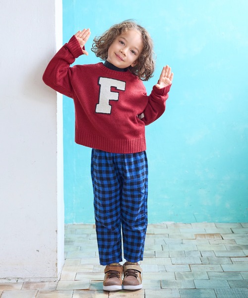 Life Support Products(ライフサポートプロダクツ)の「レタードニット(ニット/セーター・キッズ・オフホワイト/レッド/ブラウン/ベージュ/ネイビー・110/100/95/90/80/150/140/130/120)」の7枚目の写真