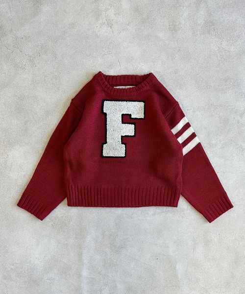 Life Support Products(ライフサポートプロダクツ)の「レタードニット(ニット/セーター・キッズ・オフホワイト/レッド/ブラウン/ベージュ/ネイビー・110/100/95/90/80/150/140/130/120)」の10枚目の写真