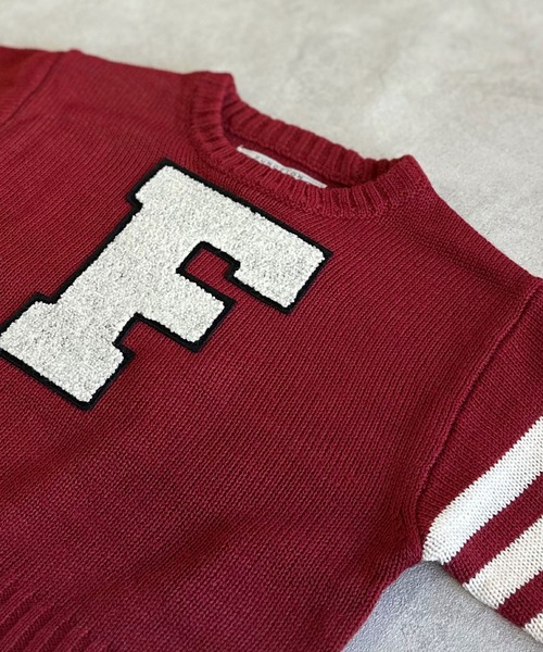 Life Support Products(ライフサポートプロダクツ)の「レタードニット(ニット/セーター・キッズ・オフホワイト/レッド/ブラウン/ベージュ/ネイビー・110/100/95/90/80/150/140/130/120)」の12枚目の写真