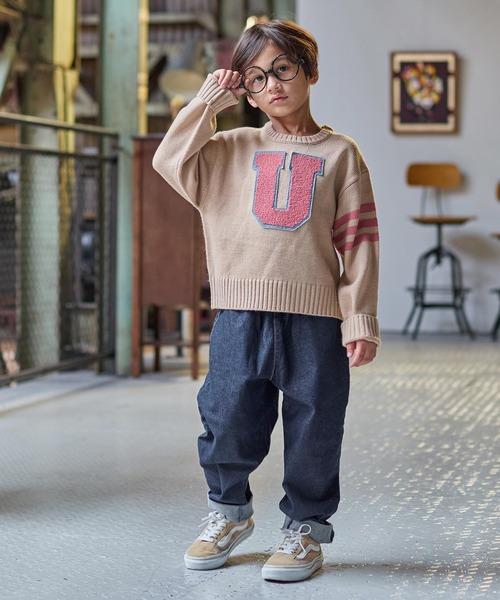 Life Support Products(ライフサポートプロダクツ)の「レタードニット(ニット/セーター・キッズ・オフホワイト/レッド/ブラウン/ベージュ/ネイビー・110/100/95/90/80/150/140/130/120)」の18枚目の写真